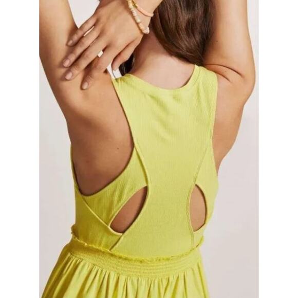 Anthropologie Daily Practice Jump High Yellow Maxi Cutout Sundress Size … - Picture 3 of 11